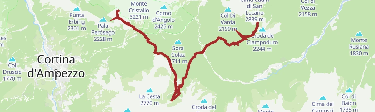 Route map: Cortina Dolomiti Ultratrekking - Stage 2